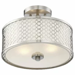 Trade Winds Lighting Trade Winds Hutchins Drum Semi-Flush Mount Ceiling Light In Brushed Nickel -Ceiling Lighting Shop 000171b60112e546 5379 w800 h800 b1 p0