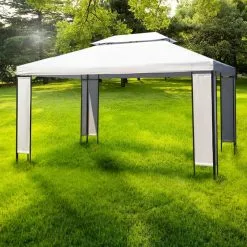 Vida XL International B.V. VidaXL Gazebo White Patio Outdoor Marquee Wedding Party Tent Shade Shelter -Ceiling Lighting Shop 00314d890bfe9a42 2410 w800 h800 b0 p0