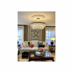 Lightupmyhome Celeste 32" Glass Drop Chandelier, Brushed Nickel,Hanging Or Flush -Ceiling Lighting Shop 00f1eafb0e3c4ef2 5943 w800 h800 b0 p0