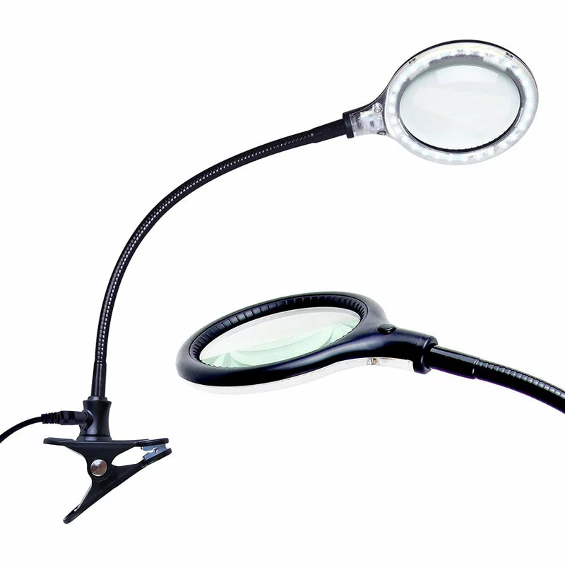 Brightech LightView Flex Magnifier With Bright LED Light & Sturdy Clamp, Black 1 Brightech LightView Flex Magnifier With Bright LED Light & Sturdy Clamp, Black