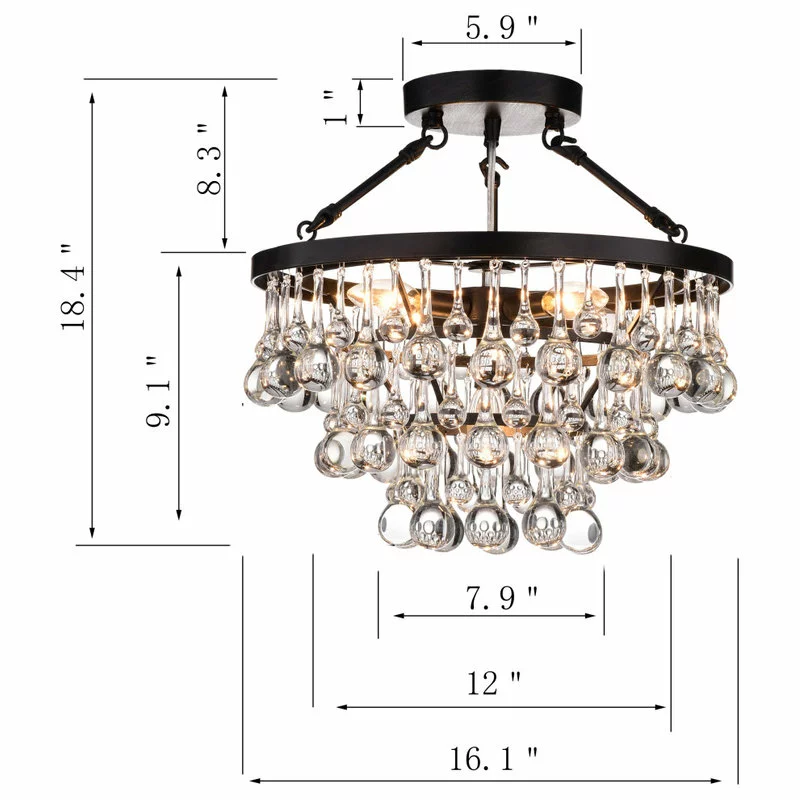 Greenville Signature Ariane 5-Light Black Semi Flush Mount 7 Greenville Signature Ariane 5-Light Black Semi Flush Mount - Image 7