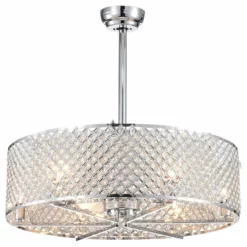 Warehouse Of Tiffany, Inc Warehouse Of Tiffany 6-Light 3-Blade Lighted Ceiling Fan CFL-8235REMO/CH