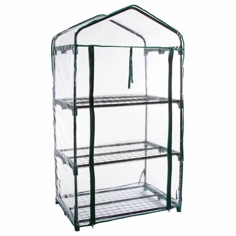 Pure Garden 3 Tier Mini Greenhouse With 3 Shelves 27.5x19x50 Inches 1 Pure Garden 3 Tier Mini Greenhouse With 3 Shelves 27.5x19x50 Inches