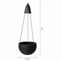 Glitzhome 30"H Solar Lighted Plastic Hanging Planter, Black -Ceiling Lighting Shop 02312c61000151f7 1547 w800 h800 b1 p0