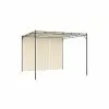 Vida XL International B.V. VidaXL Garden Gazebo With Side Curtain 118.1"x118.1"x88.6" Cream Sunshade