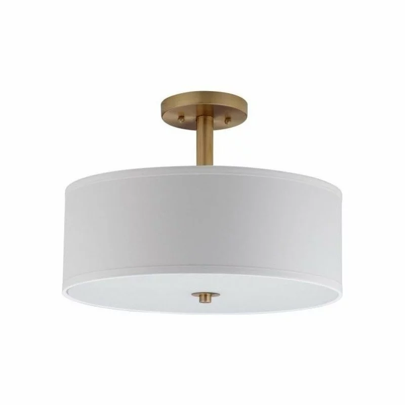 Safavieh Clara 3-Light Chrome 16" Semi Flush Drum Light 1 Safavieh Clara 3-Light Chrome 16" Semi Flush Drum Light