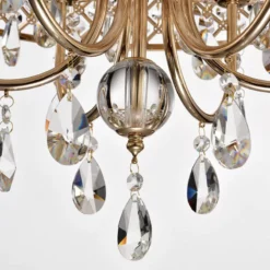 Edvivi Lighting 6-Light Gold Round Beaded Drum Chandelier With Hanging Crystals -Ceiling Lighting Shop 037104aa0fc2fbdc 0991 w800 h800 b0 p0