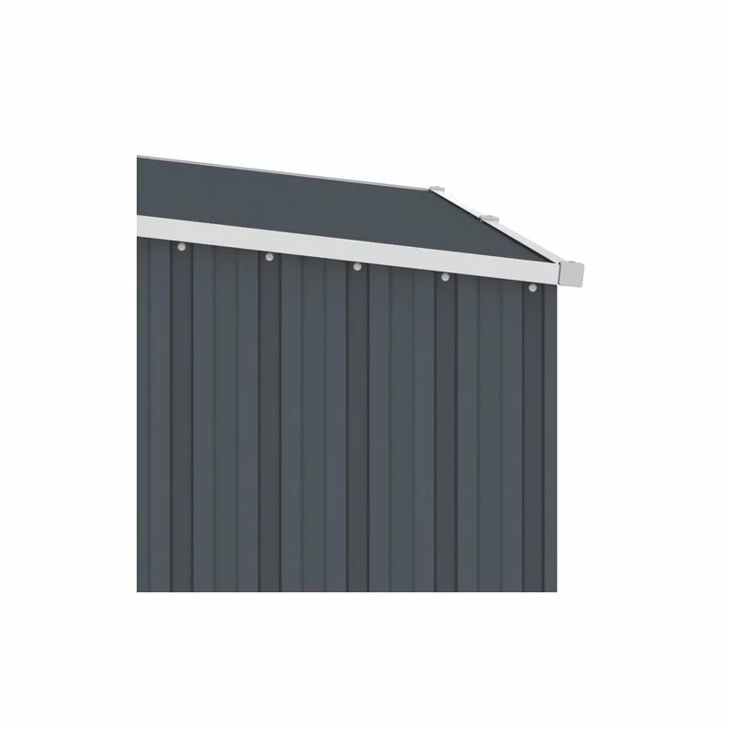 Vida XL International B.V. VidaXL Garden Firewood Shed Anthracite Galvanized Steel Storage Building House 6 Vida XL International B.V. VidaXL Garden Firewood Shed Anthracite Galvanized Steel Storage Building House - Image 6