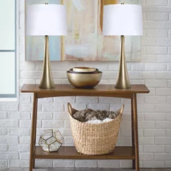 Lumisource 29.5" Plated Gold Metal Tapered Table Lamp, Set Of 2 -Ceiling Lighting Shop 04a168de027d107b 9879 w800 h800 b0 p0