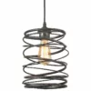 LNC Lighting LNC Mocha 1-Light Farmhouse Antique Black Cylinder Mini Pendant Lighting 9.5"H