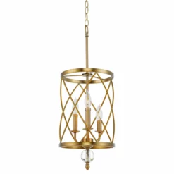 Kira Home Eleanor 26.5" Chandelier, Cylinder Foyer Pendant Light, Adjustable