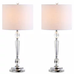 JONATHAN Y Victoria 27" Crystal Table Lamp, Set Of 2, Clear