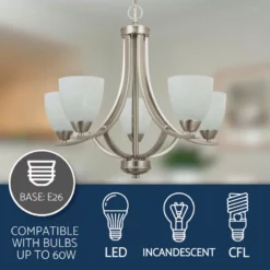 Kira Home Weston 24" Hanging Chandelier, Alabaster Glass Shades, Adjustable -Ceiling Lighting Shop 06315dcc00c7d71f 8698 w800 h800 b0 p0