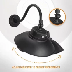 HTM Lighting Solutions Integrated LED Gooseneck Barn Light Fixtures, Bronze, Textured Black, 14in. -Ceiling Lighting Shop 07a199e60b4608a6 5663 w800 h800 b0 p0