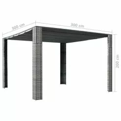 Vida XL International B.V. VidaXL Gazebo With Sliding Roof Poly Rattan 118.1" Gray And Anthracite Canopy -Ceiling Lighting Shop 07e1abbd0ec74b4f 2383 w800 h800 b1 p0