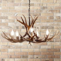JONATHAN Y Eldora 30" Adjustable Resin Antler 5-Light Led Chandelier, Brown -Ceiling Lighting Shop 08315e21037e34bc 4121 w800 h800 b0 p0