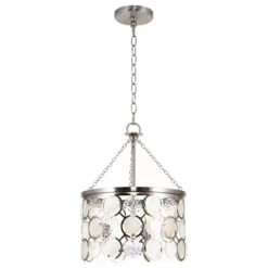 Kira Home Estelle 18" Chic Crystal Pendant Chandelier, Wavy Glass, Capiz Shell -Ceiling Lighting Shop 0841edb400df5a02 3396 w800 h800 b1 p0