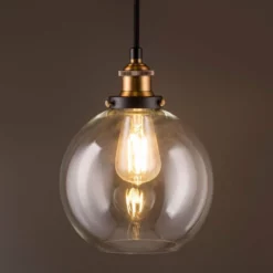 Linea Di Liara Primo Pendant With Clear Glass Shade, LED Bulb, Antique Brass -Ceiling Lighting Shop 0881f79a0a0c92bc 4582 w800 h800 b0 p0