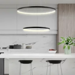 JONATHAN Y Circulo Metal Round Modern LED Pendant, Matte Black, Width: 24" 13 JONATHAN Y Circulo Metal Round Modern LED Pendant, Matte Black, Width: 24" -Ceiling Lighting Shop 09119f2b037e4fe1 9000 w800 h800 b0 p0