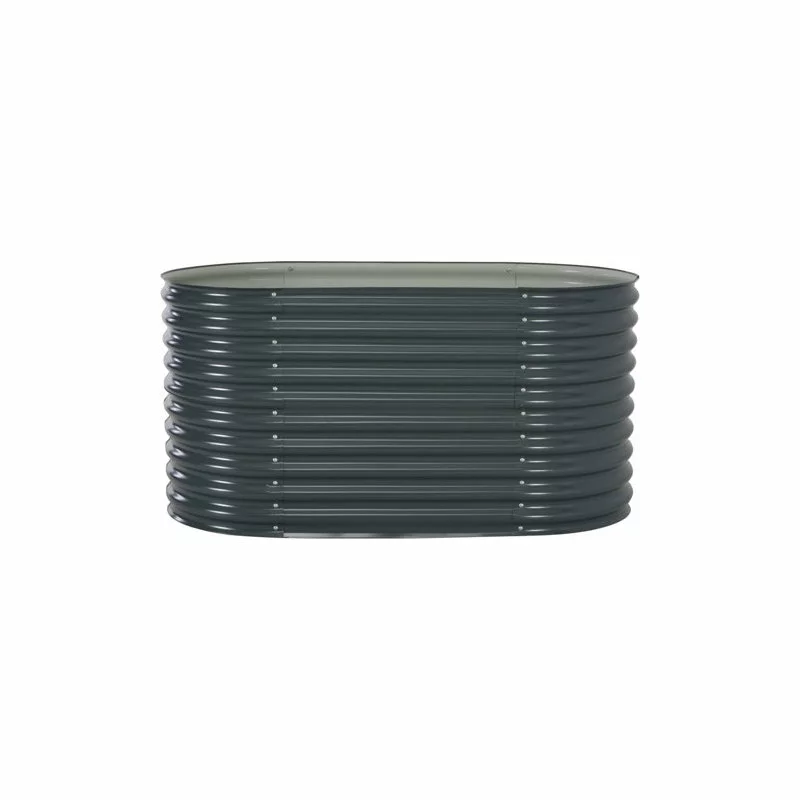 Vida XL International B.V. VidaXL Garden Raised Bed 63"x31.5"x31.9" Galvanized Steel Gray Flower Box 2 Vida XL International B.V. VidaXL Garden Raised Bed 63"x31.5"x31.9" Galvanized Steel Gray Flower Box - Image 2
