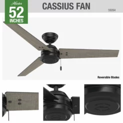 Hunter Fan Company 52" Cassius Matte Black Ceiling Fan -Ceiling Lighting Shop 0961e67a0f8fd3fa 0047 w800 h800 b0 p0