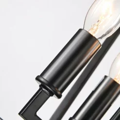 Edvivi Lighting 4-Light Matte Black Lantern Pendant Chandelier 16" With Nickle Or Black Sleeve -Ceiling Lighting Shop 0971cd860edd9408 5977 w800 h800 b0 p0