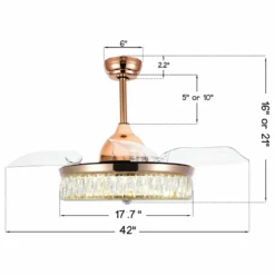 Bella Depot Decorative Gold Drum Ceiling Fan With Light And Remote, Foldable Blade, French Gold, Neutral White (4000k) -Ceiling Lighting Shop 0aa1e0510dec6ad9 3427 w800 h800 b1 p0