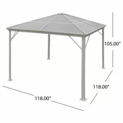 GDFStudio GDF Studio Halley Outdoor 10'x10' Aluminum Framed Gazebo, No Curtains, White 15 GDFStudio GDF Studio Halley Outdoor 10'x10' Aluminum Framed Gazebo, No Curtains, White -Ceiling Lighting Shop 0b11a13d0f906ee5 3618 w800 h800 b1 p0