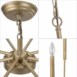 LNC Lighting LNC 8-Light Antique Gold Modern And Contemporary Linear Chaderlier 36"H 16 LNC Lighting LNC 8-Light Antique Gold Modern And Contemporary Linear Chaderlier 36"H -Ceiling Lighting Shop 0b41423802c543c2 1909 w800 h800 b0 p0
