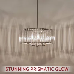 Kira Home Delilah 16" Crystal Drum Chandelier, Beveled Glass Panels -Ceiling Lighting Shop 0b4194c000ca77f6 8435 w800 h800 b0 p0