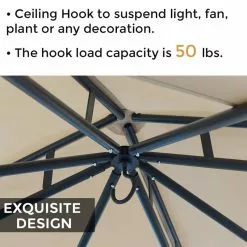 HIO 10 Ft. X 12 Ft. Beige Soft Top Steel/Metal Outdoor Patio Gazebo -Ceiling Lighting Shop 0b618b4f0176130f 8356 w800 h800 b0 p0