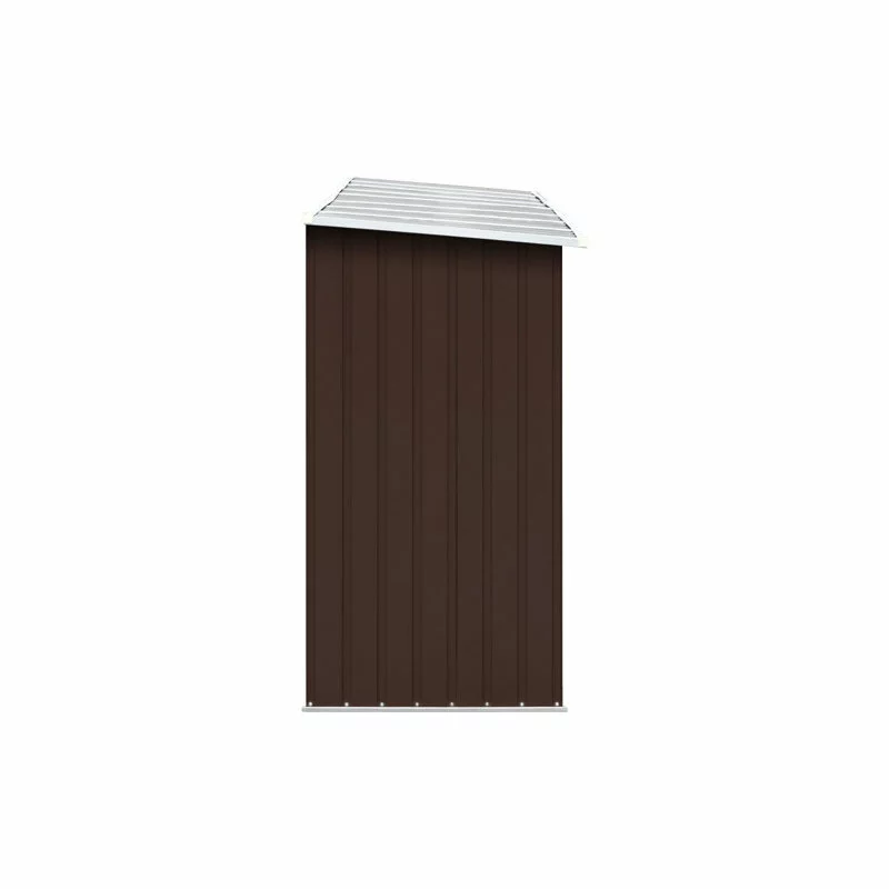 Vida XL International B.V. VidaXL Garden Log Storage Shed Galvanized Steel 129.9" Brown Firewood Shed 4 Vida XL International B.V. VidaXL Garden Log Storage Shed Galvanized Steel 129.9" Brown Firewood Shed - Image 4