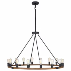 Kira Home Jericho 48" Rustic Farmhouse Wagon Wheel Chandelier, Round Kitchen -Ceiling Lighting Shop 0b917a3900d3ad15 8462 w800 h800 b1 p0