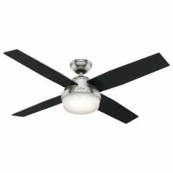 Hunter Fan Company 52" Dempsey Brushed Nickel Ceiling Fan With Light/Remote
