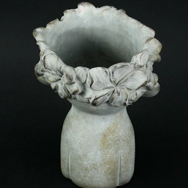 Distinctive Designs Pucker Up Kissing Face Weathered Finish Concrete Head Planter 10 Inches High 3 Distinctive Designs Pucker Up Kissing Face Weathered Finish Concrete Head Planter 10 Inches High - Image 3