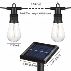 Yescom 48' Solar String Lights 15 LED Bulbs Outdoor Patio Bistro Wedding Christmas -Ceiling Lighting Shop 0d21526c0dd5198c 6287 w800 h800 b1 p0