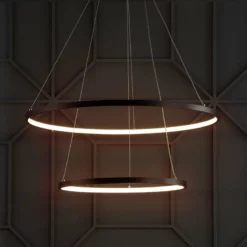 JONATHAN Y Circulo Metal Round Modern LED Pendant, Matte Black, Width: 24" 12 JONATHAN Y Circulo Metal Round Modern LED Pendant, Matte Black, Width: 24" -Ceiling Lighting Shop 0d51e310037e4fd9 9000 w800 h800 b0 p0