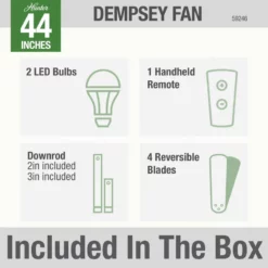 Hunter Fan Company 44" Dempsey Fresh White Ceiling Fan With Light/Remote -Ceiling Lighting Shop 0e9121df0f8fe01b 9860 w800 h800 b0 p0