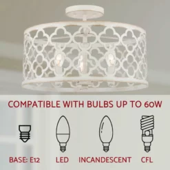 Kira Home Sutton 16" Ceiling Light, Metal Drum Shade, Antique White 10 Kira Home Sutton 16" Ceiling Light, Metal Drum Shade, Antique White -Ceiling Lighting Shop 0ea12b0b00d22246 8463 w800 h800 b0 p0