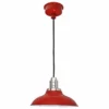 Cocoweb Inc. Peony LED Pendant Barn Light, Adjustable Cord, Red, 10"