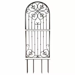 H Potter Large Garden Trellis, Wrought Iron Heavy Scroll Metal, Patio And Wall Decor