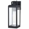 Vaxcel Kinzie 1 Light Dusk To Dawn Outdoor Wall Lantern Clear Glass, Textured Black, 5-