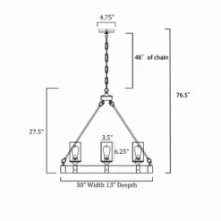 Edvivi Lighting 6-Light Matte Black And Vintage Wood Farmhouse Linear Chandelier Clear Glass -Ceiling Lighting Shop 11415ff00d684b94 0712 w800 h800 b0 p0