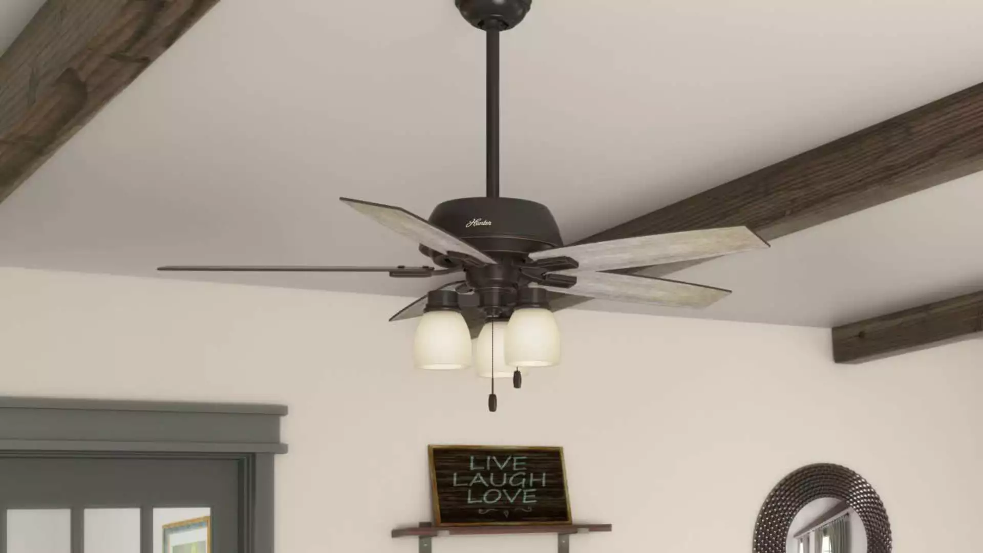 Hunter Fan Company 52" Donegan With 3 Lights Onyx Bengal Ceiling Fan With Light 2 Hunter Fan Company 52" Donegan With 3 Lights Onyx Bengal Ceiling Fan With Light - Image 2