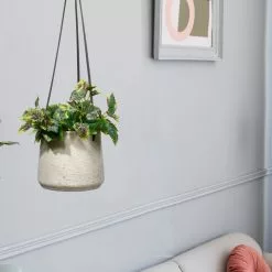 Serene Spaces Living Dark Gray Round Cement Hanging Planter, Medium -Ceiling Lighting Shop 1211fed30e986163 3191 w800 h800 b0 p0