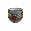 Fine Crafts & Imports Medium Size Rainbow Talavera Ceramic Pot