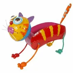 Continental Art Center Inc Hand Painted Yellow Face Cat Planter