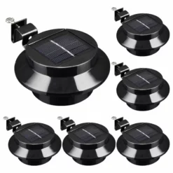 Yescom LED Solar Gutter Sensor Light Waterproof Garden Fence Stair Wall Lamps 6 Pack