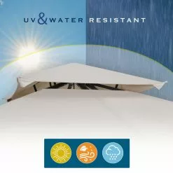 HIO 8 Ft. X 8 Ft. Beige Soft Top Steel Outdoor Patio Gazebo With Shelves -Ceiling Lighting Shop 132144ef017610bc 7806 w800 h800 b0 p0