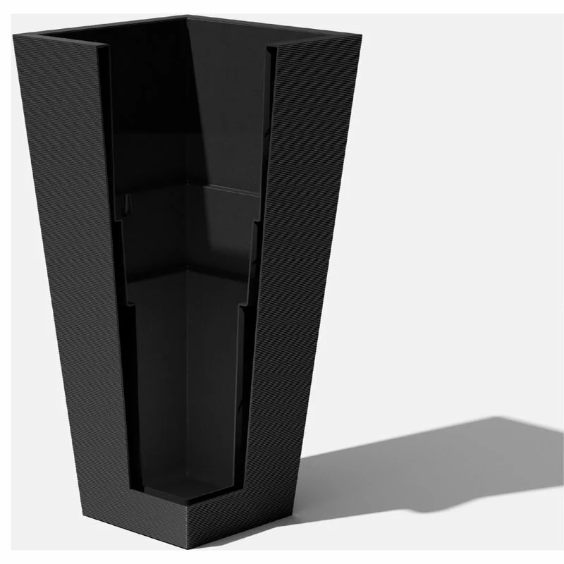Veradek Pro Series Column Grooved Planter, 40", Black 5 Veradek Pro Series Column Grooved Planter, 40", Black - Image 5